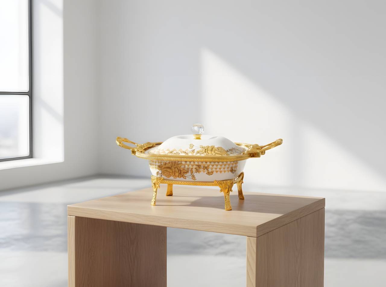 Wadah Saji Persegi Klasik motif Gemini CRM35